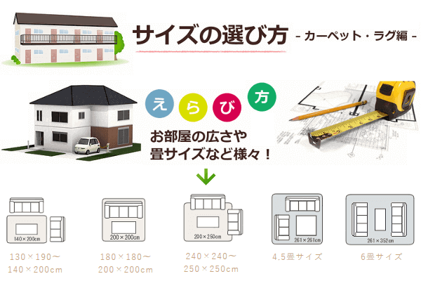 ラグとカーペットの大きさとサイズの選び方 カーペットマートのはじめてガイド