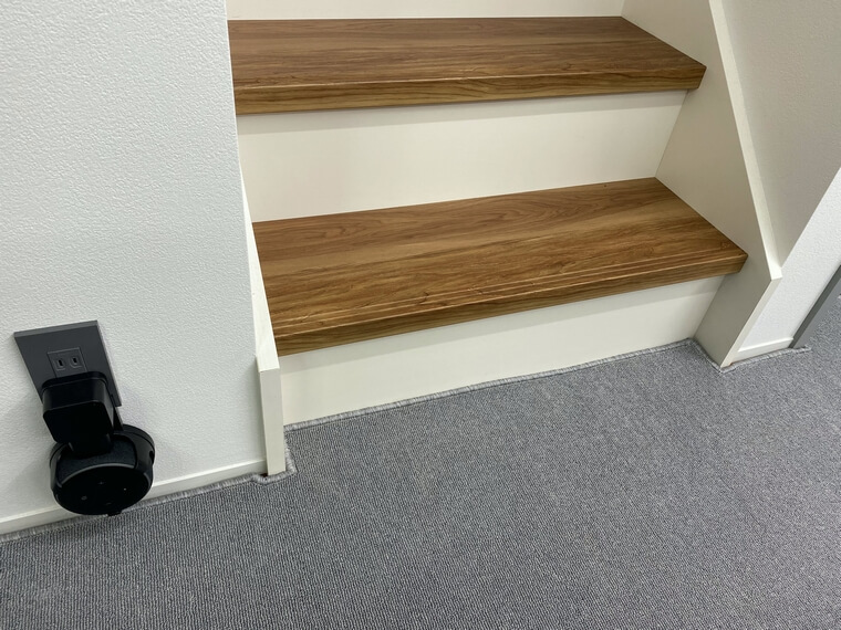 2枚に分けた、複数の凹凸カットのカーペット