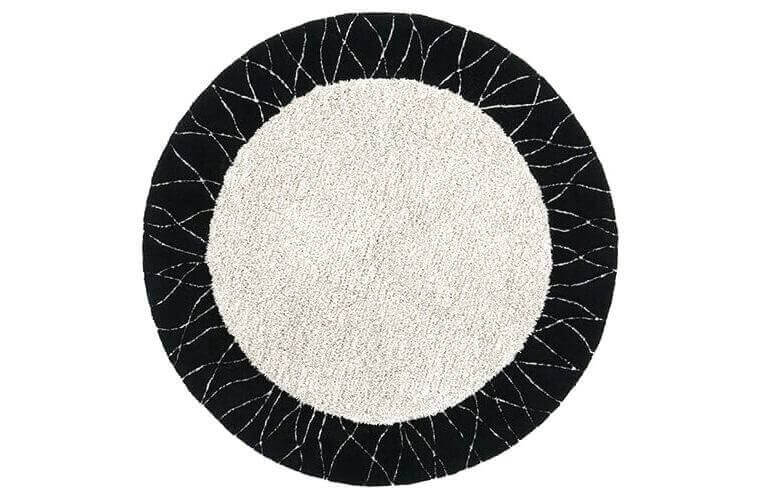 140cm円形 ホワイト×ブラック